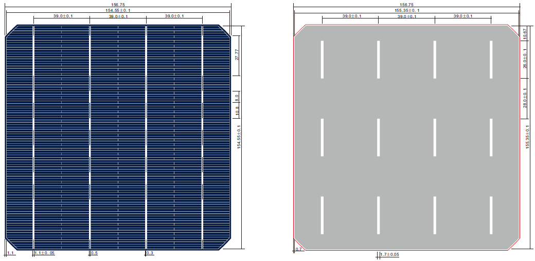 156mm solar cell 4BB