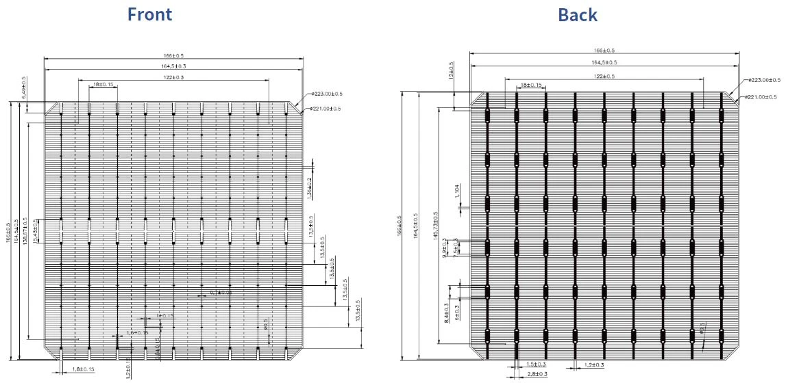 166mm solar cell 9BB